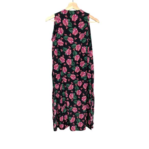 Lularoe Floral Rose Print Joy Duster Vest Cardigan Sleeveless Split Sides XS - Picture 6 of 6